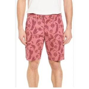 Ted Baker London Mens Shorts Pink Floral Print Size 30R‎ Flat Front